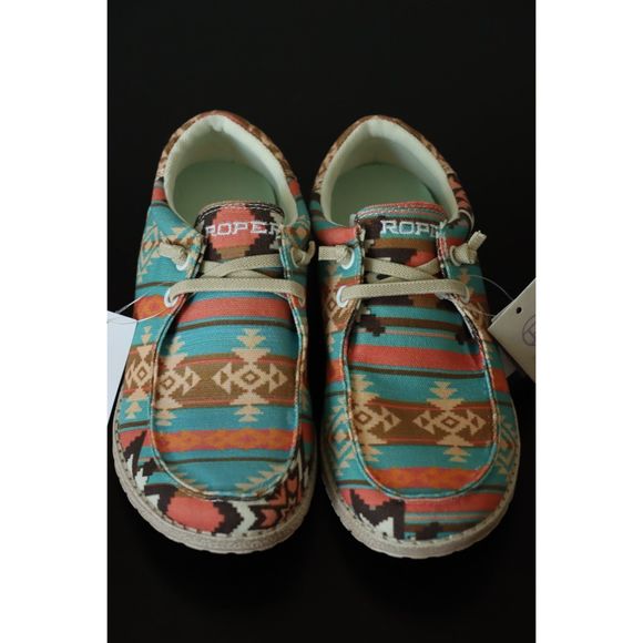 Roper Big Girls 3 Hang Loose Southwest Slip On Tribal Slipper Aztec Print - Picture 5 of 8